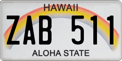 HI license plate ZAB511