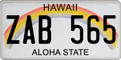 HI license plate ZAB565
