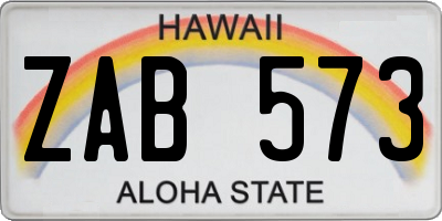HI license plate ZAB573