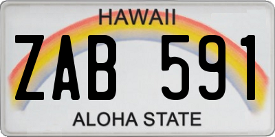 HI license plate ZAB591