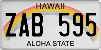 HI license plate ZAB595