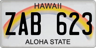HI license plate ZAB623