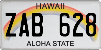 HI license plate ZAB628