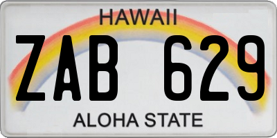 HI license plate ZAB629