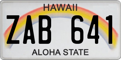 HI license plate ZAB641