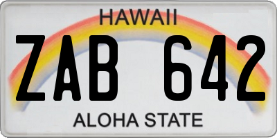 HI license plate ZAB642