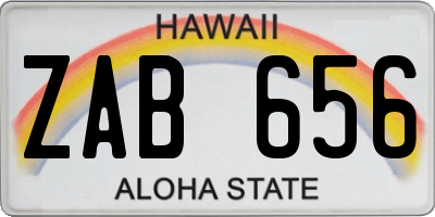 HI license plate ZAB656