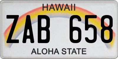 HI license plate ZAB658
