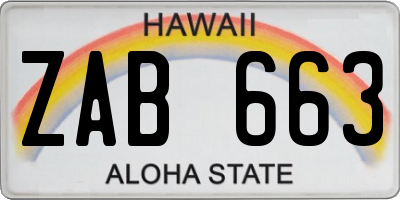 HI license plate ZAB663