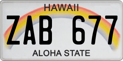 HI license plate ZAB677