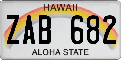 HI license plate ZAB682