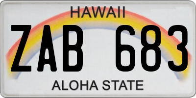 HI license plate ZAB683