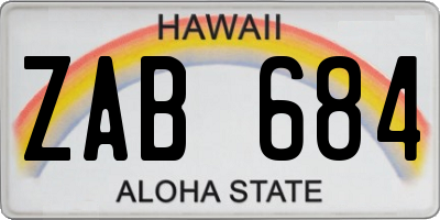 HI license plate ZAB684