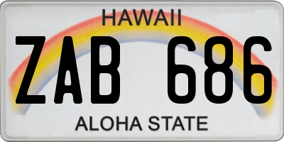HI license plate ZAB686