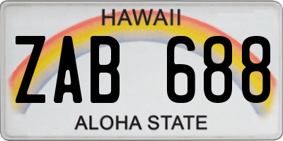 HI license plate ZAB688