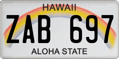 HI license plate ZAB697