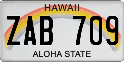 HI license plate ZAB709