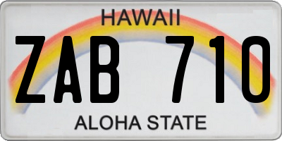 HI license plate ZAB710