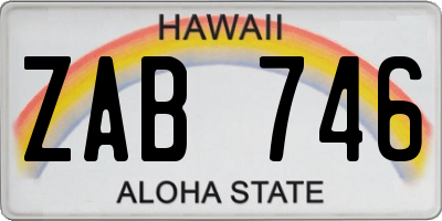 HI license plate ZAB746