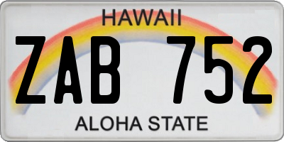 HI license plate ZAB752