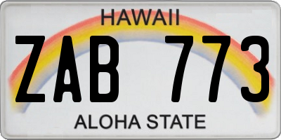 HI license plate ZAB773