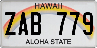 HI license plate ZAB779