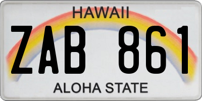 HI license plate ZAB861