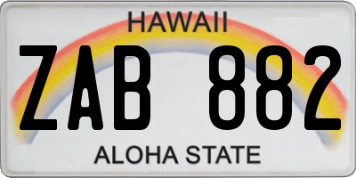 HI license plate ZAB882