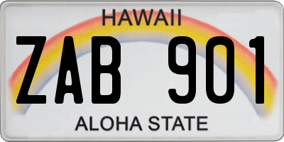 HI license plate ZAB901