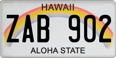 HI license plate ZAB902