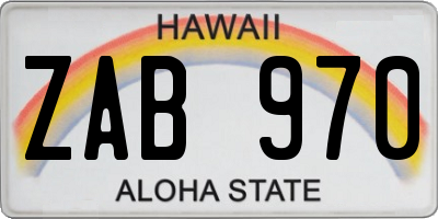 HI license plate ZAB970