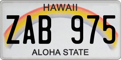 HI license plate ZAB975