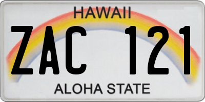 HI license plate ZAC121