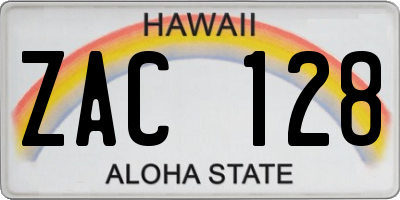 HI license plate ZAC128