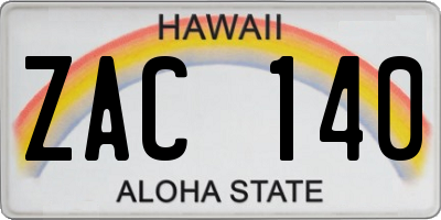 HI license plate ZAC140