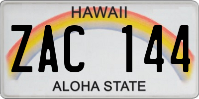 HI license plate ZAC144