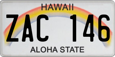 HI license plate ZAC146