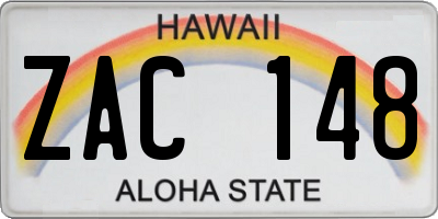 HI license plate ZAC148