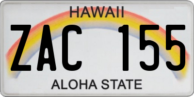 HI license plate ZAC155