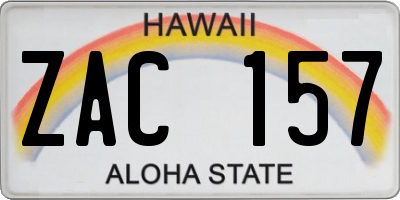 HI license plate ZAC157