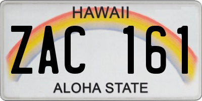 HI license plate ZAC161