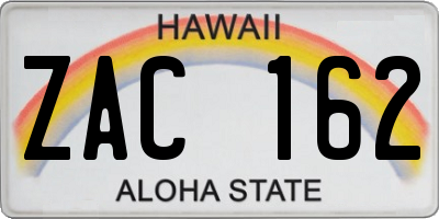 HI license plate ZAC162