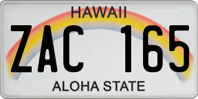 HI license plate ZAC165