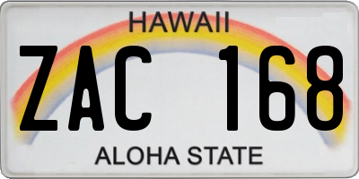 HI license plate ZAC168