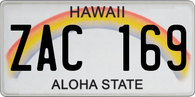 HI license plate ZAC169