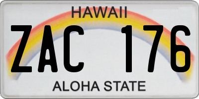 HI license plate ZAC176