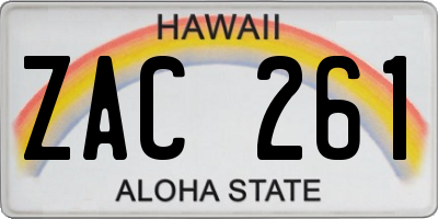 HI license plate ZAC261