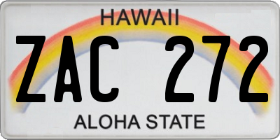 HI license plate ZAC272