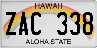 HI license plate ZAC338