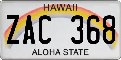 HI license plate ZAC368